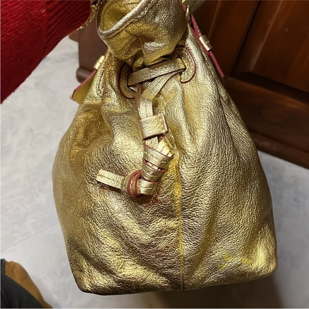 Dooney & Bourke Gold Metallic Tote with Double Handles - Picture 6 of 7